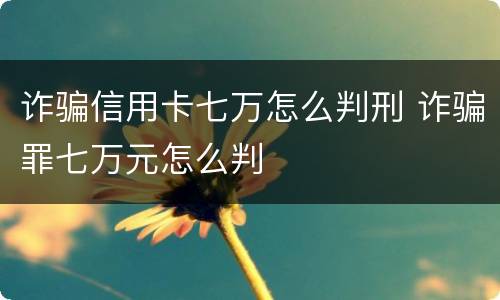 诈骗信用卡七万怎么判刑 诈骗罪七万元怎么判