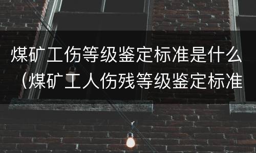 煤矿工伤等级鉴定标准是什么（煤矿工人伤残等级鉴定标准）