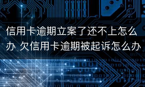 信用卡逾期立案了还不上怎么办 欠信用卡逾期被起诉怎么办