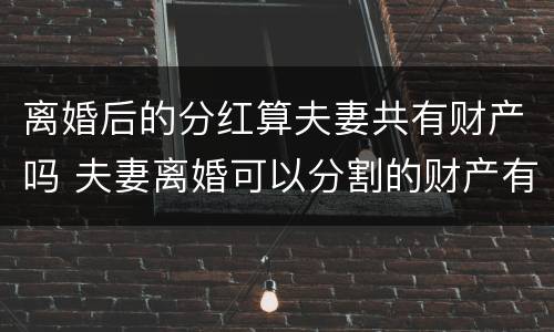 离婚后的分红算夫妻共有财产吗 夫妻离婚可以分割的财产有哪些