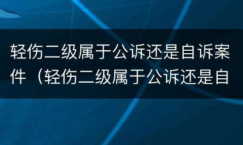 轻伤二级属于公诉还是自诉案件（轻伤二级属于公诉还是自诉案件类型）