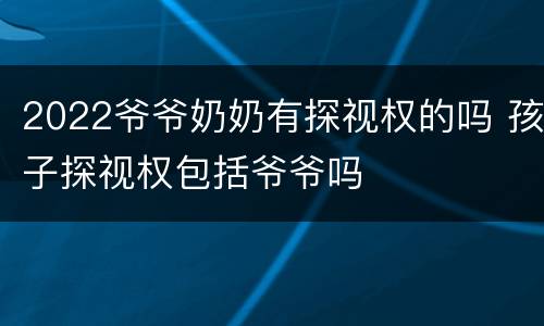 2022爷爷奶奶有探视权的吗 孩子探视权包括爷爷吗