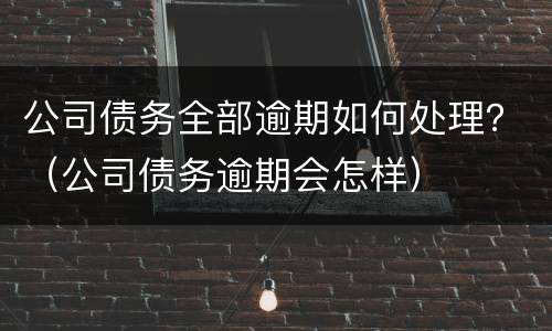 公司债务全部逾期如何处理？（公司债务逾期会怎样）