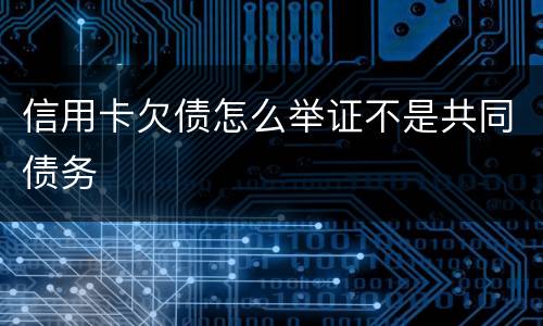 信用卡欠债怎么举证不是共同债务