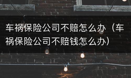 车祸保险公司不赔怎么办（车祸保险公司不赔钱怎么办）