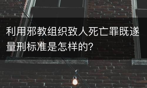 利用邪教组织致人死亡罪既遂量刑标准是怎样的？