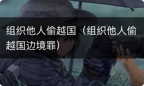 组织他人偷越国（组织他人偷越国边境罪）