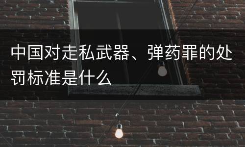中国对走私武器、弹药罪的处罚标准是什么