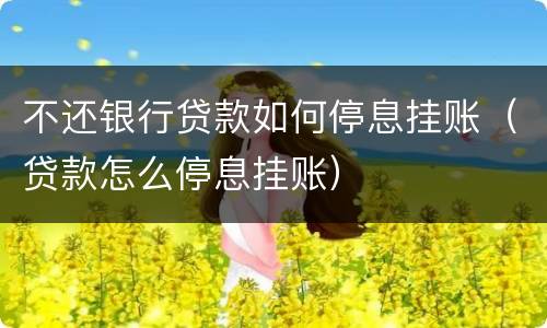 不还银行贷款如何停息挂账（贷款怎么停息挂账）