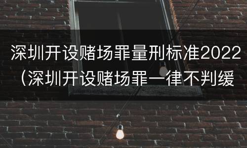 深圳开设赌场罪量刑标准2022（深圳开设赌场罪一律不判缓刑）