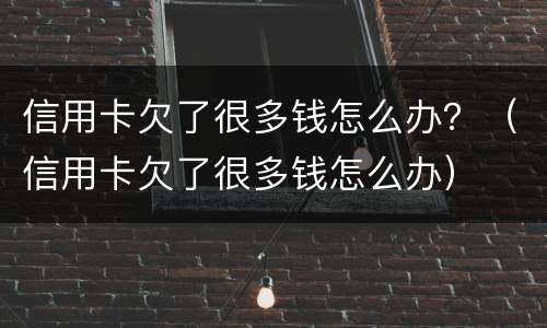 信用卡欠了很多钱怎么办？（信用卡欠了很多钱怎么办）