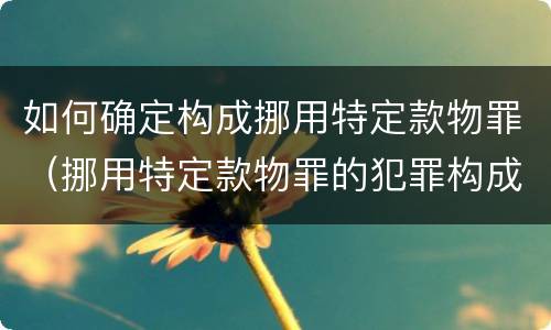 如何确定构成挪用特定款物罪（挪用特定款物罪的犯罪构成）