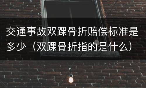 交通事故双踝骨折赔偿标准是多少（双踝骨折指的是什么）