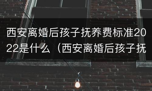 西安离婚后孩子抚养费标准2022是什么（西安离婚后孩子抚养费标准2022是什么样的）