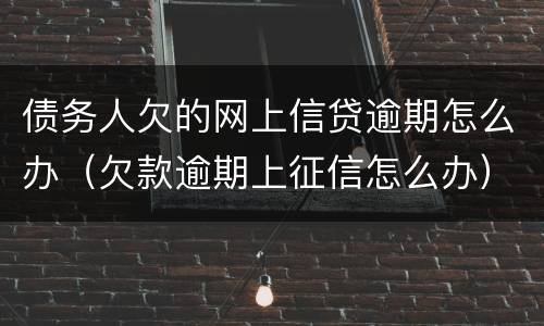债务人欠的网上信贷逾期怎么办（欠款逾期上征信怎么办）