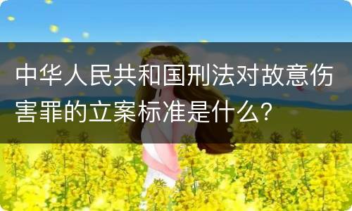 中华人民共和国刑法对故意伤害罪的立案标准是什么？