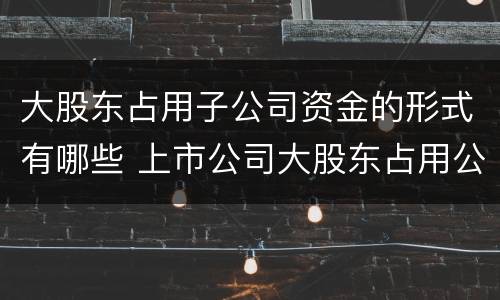 大股东占用子公司资金的形式有哪些 上市公司大股东占用公司资金