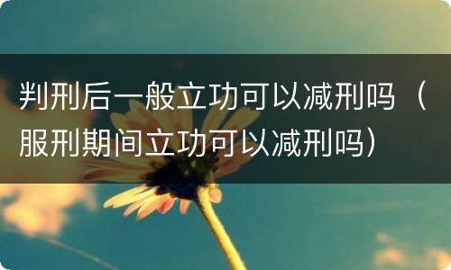判刑后一般立功可以减刑吗（服刑期间立功可以减刑吗）