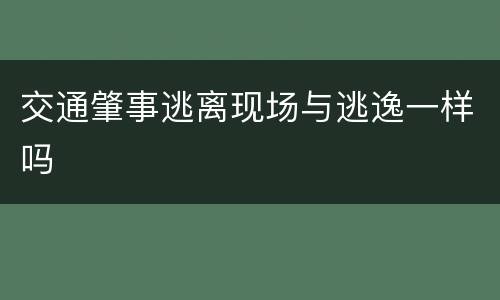交通肇事逃离现场与逃逸一样吗