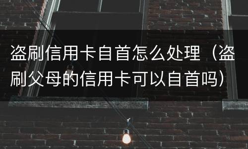 盗刷信用卡自首怎么处理（盗刷父母的信用卡可以自首吗）