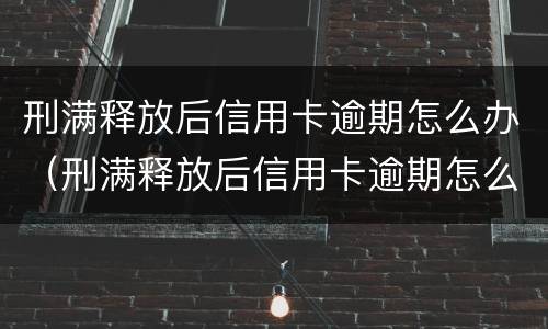 刑满释放后信用卡逾期怎么办（刑满释放后信用卡逾期怎么办啊）