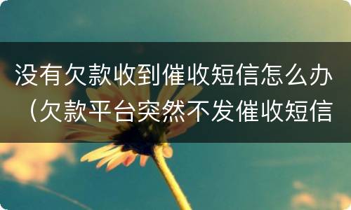 没有欠款收到催收短信怎么办（欠款平台突然不发催收短信了）