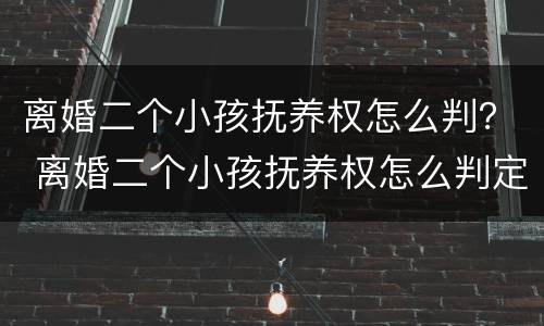 离婚二个小孩抚养权怎么判？ 离婚二个小孩抚养权怎么判定