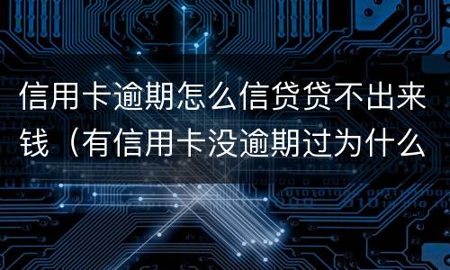 信用卡逾期怎么信贷贷不出来钱（有信用卡没逾期过为什么贷不了款）