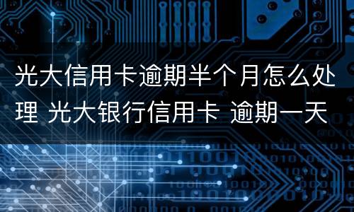 光大信用卡逾期半个月怎么处理 光大银行信用卡 逾期一天有没有影响?