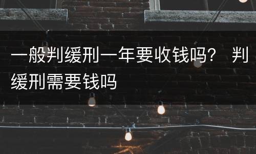 一般判缓刑一年要收钱吗？ 判缓刑需要钱吗