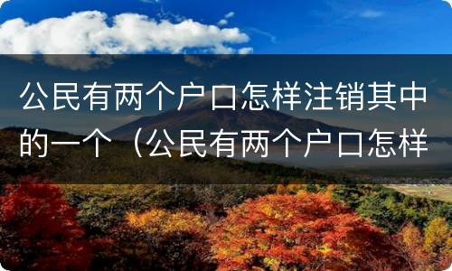 公民有两个户口怎样注销其中的一个（公民有两个户口怎样注销其中的一个户口）