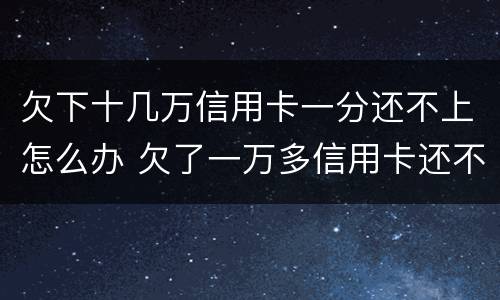 欠下十几万信用卡一分还不上怎么办 欠了一万多信用卡还不上怎么办