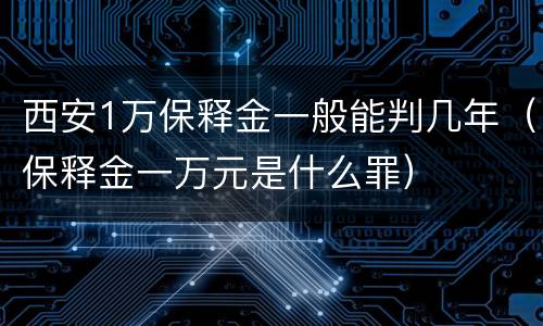 西安1万保释金一般能判几年（保释金一万元是什么罪）