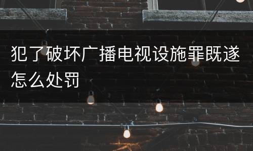 犯了破坏广播电视设施罪既遂怎么处罚