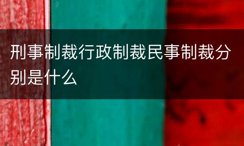 刑事制裁行政制裁民事制裁分别是什么