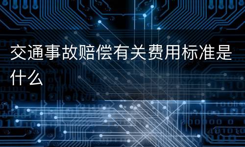交通事故赔偿有关费用标准是什么