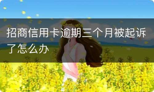 招商信用卡逾期三个月被起诉了怎么办