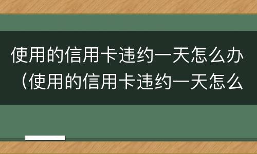 使用的信用卡违约一天怎么办（使用的信用卡违约一天怎么办呢）