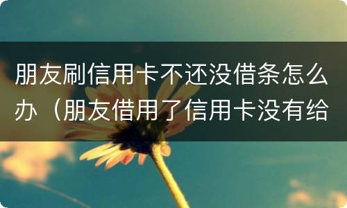 朋友刷信用卡不还没借条怎么办（朋友借用了信用卡没有给还怎么办）
