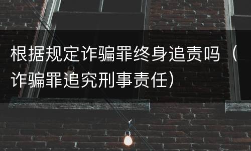 根据规定诈骗罪终身追责吗（诈骗罪追究刑事责任）