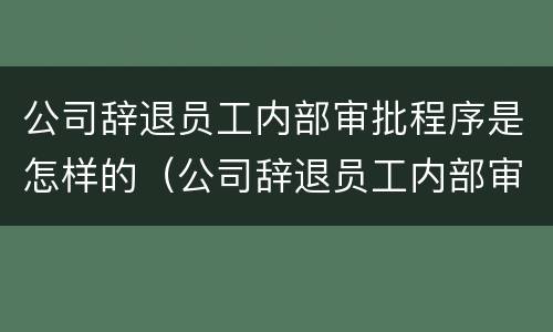 公司辞退员工内部审批程序是怎样的（公司辞退员工内部审批程序是怎样的呢）