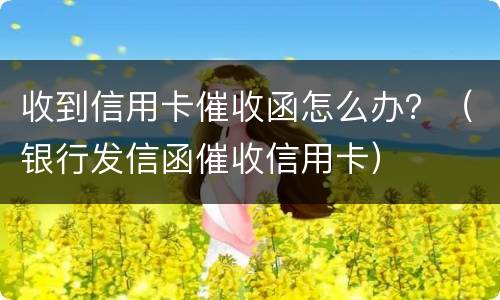 收到信用卡催收函怎么办？（银行发信函催收信用卡）