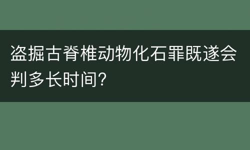 盗掘古脊椎动物化石罪既遂会判多长时间?