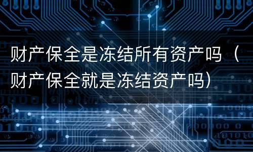 财产保全是冻结所有资产吗（财产保全就是冻结资产吗）