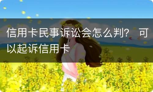 信用卡民事诉讼会怎么判？ 可以起诉信用卡