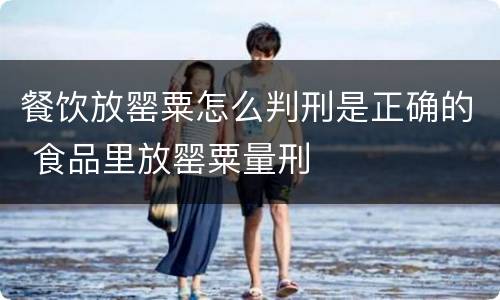 餐饮放罂粟怎么判刑是正确的 食品里放罂粟量刑