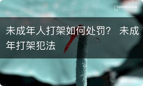 未成年人打架如何处罚？ 未成年打架犯法