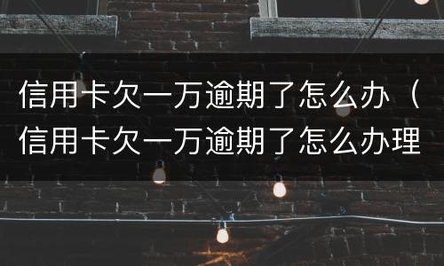 信用卡欠一万逾期了怎么办（信用卡欠一万逾期了怎么办理）