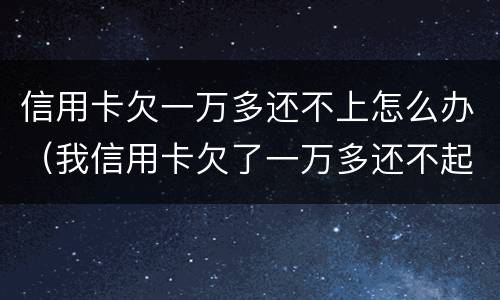 信用卡欠一万多还不上怎么办（我信用卡欠了一万多还不起了怎么办）