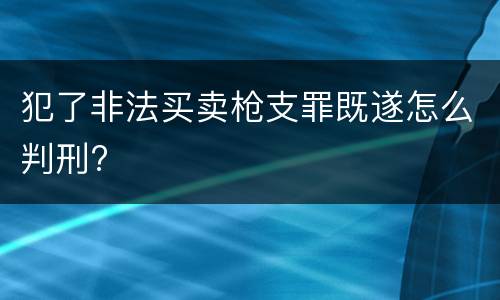 犯了非法买卖枪支罪既遂怎么判刑?